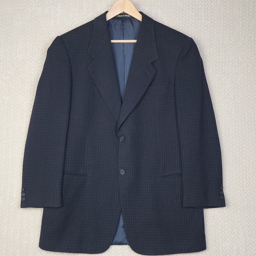 Giorgio Armani Le Collezioni Italy Navy Blazer Virgin Wool Saks Fifth Avenue 43L